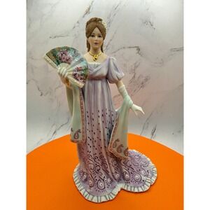 Lenox Gala At The White House Fine Porcelain Sculpture Lady Lavender Gown Fan